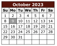 District School Academic Calendar for Daniel Singleterry Sr for October 2023