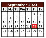 District School Academic Calendar for Donna Alternative Education Progra for September 2023