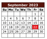 District School Academic Calendar for Hidalgo Co J J A E P for September 2023