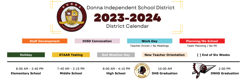 District School Academic Calendar for Donna Alternative Education Progra