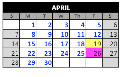 District School Academic Calendar for Chapel Hill Elementary School Replacement for April 2024