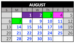 District School Academic Calendar for Inner Harbour School for August 2023