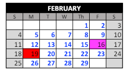 District School Academic Calendar for Inner Harbour School for February 2024