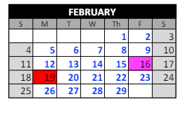 District School Academic Calendar for Alexander High School for February 2024