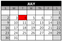 District School Academic Calendar for Inner Harbour School for July 2023