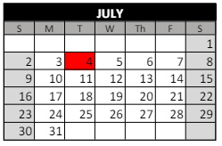 District School Academic Calendar for Bright Star Elementary School for July 2023