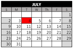 District School Academic Calendar for Bill Arp Elementary School for July 2023