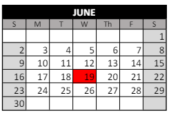 District School Academic Calendar for Burnett Elementary School for June 2024