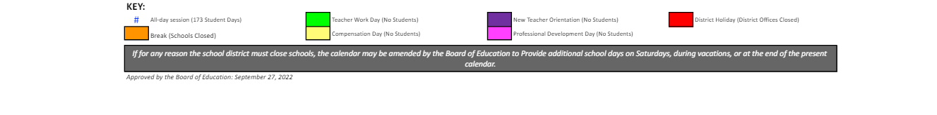 District School Academic Calendar Key for Bright Star Elementary School