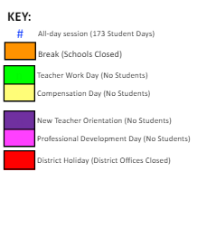 District School Academic Calendar Legend for Chapel Hill Elementary School Replacement