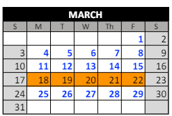 District School Academic Calendar for Bill Arp Elementary School for March 2024