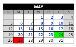 District School Academic Calendar for Chapel Hill Elementary School Replacement for May 2024