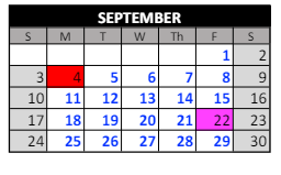 District School Academic Calendar for Inner Harbour School for September 2023