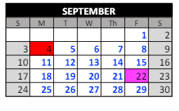 District School Academic Calendar for Arbor Station Elementary School for September 2023