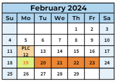 District School Academic Calendar for Jacks Valley Elementary School for February 2024