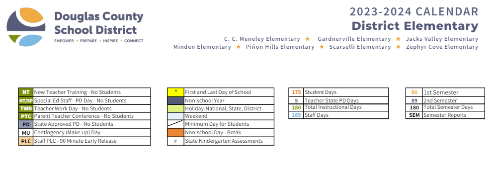 District School Academic Calendar Key for Jacks Valley Elementary School