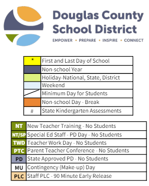 District School Academic Calendar Legend for Jacks Valley Elementary School