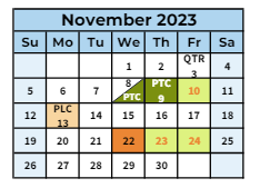 District School Academic Calendar for Jacks Valley Elementary School for November 2023