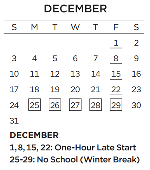 District School Academic Calendar for Table Mound Elementary School for December 2023