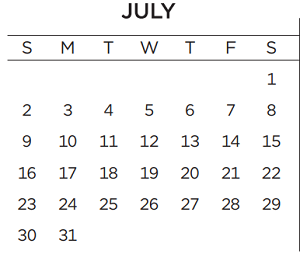 District School Academic Calendar for Table Mound Elementary School for July 2023