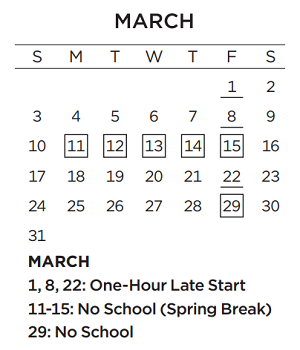 District School Academic Calendar for Table Mound Elementary School for March 2024
