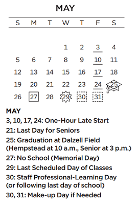 District School Academic Calendar for Table Mound Elementary School for May 2024