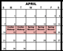 District School Academic Calendar for Duluth Online Program for April 2024