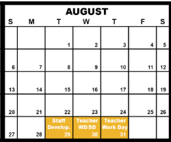 District School Academic Calendar for Early Childhood Special Education for August 2023