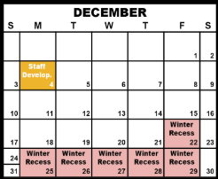 District School Academic Calendar for Early Childhood Special Education for December 2023