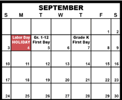 District School Academic Calendar for Duluth Online Program for September 2023
