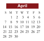 District School Academic Calendar for Hyman Elementary for April 2024