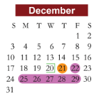 District School Academic Calendar for Smith Elementary for December 2023