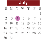 District School Academic Calendar for P A C E School for July 2023