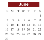 District School Academic Calendar for Grace R Brandenburg Intermediate for June 2024