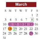 District School Academic Calendar for Reed Middle School for March 2024