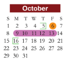 District School Academic Calendar for Reed Middle School for October 2023