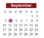 District School Academic Calendar for H Bob Daniel Sr Intermediate for September 2023