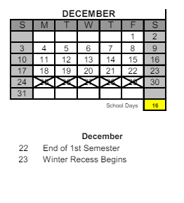 District School Academic Calendar for Liberty Intermediate School for December 2023
