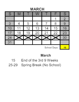 District School Academic Calendar for Liberty Intermediate School for March 2024
