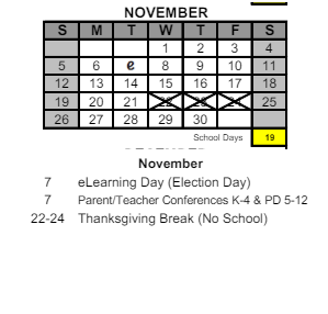 District School Academic Calendar for Liberty Intermediate School for November 2023
