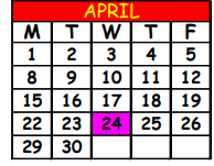 District School Academic Calendar for Mandarin Oaks Elementary School for April 2024