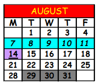 District School Academic Calendar for Greenland Pines Elementary School for August 2023