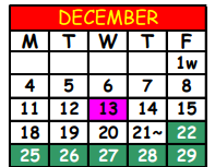 District School Academic Calendar for Wesconnett Elementary School for December 2023