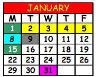 District School Academic Calendar for Mandarin Middle School for January 2024