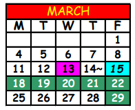District School Academic Calendar for Holiday Hill Elementary School for March 2024