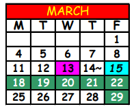 District School Academic Calendar for Mandarin Oaks Elementary School for March 2024