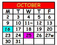 District School Academic Calendar for Sadie T. Tillis Elementary School for October 2023
