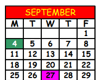 District School Academic Calendar for Jean Ribault Middle School for September 2023