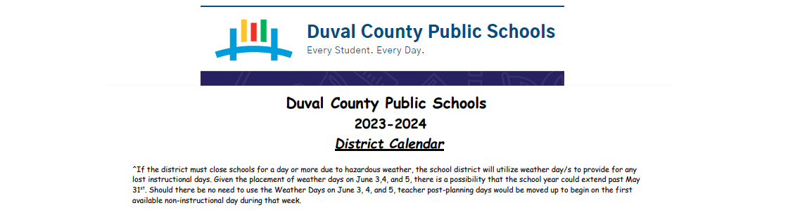 District School Academic Calendar for Englewood Elementary School