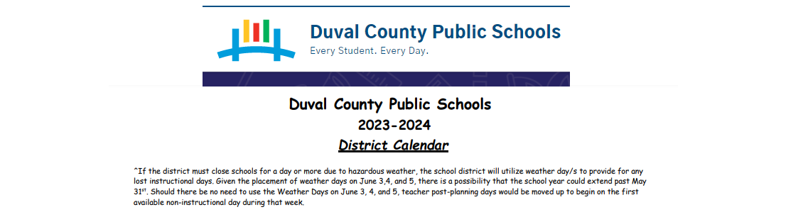 District School Academic Calendar for Duval Regional Juvenile Detention Center